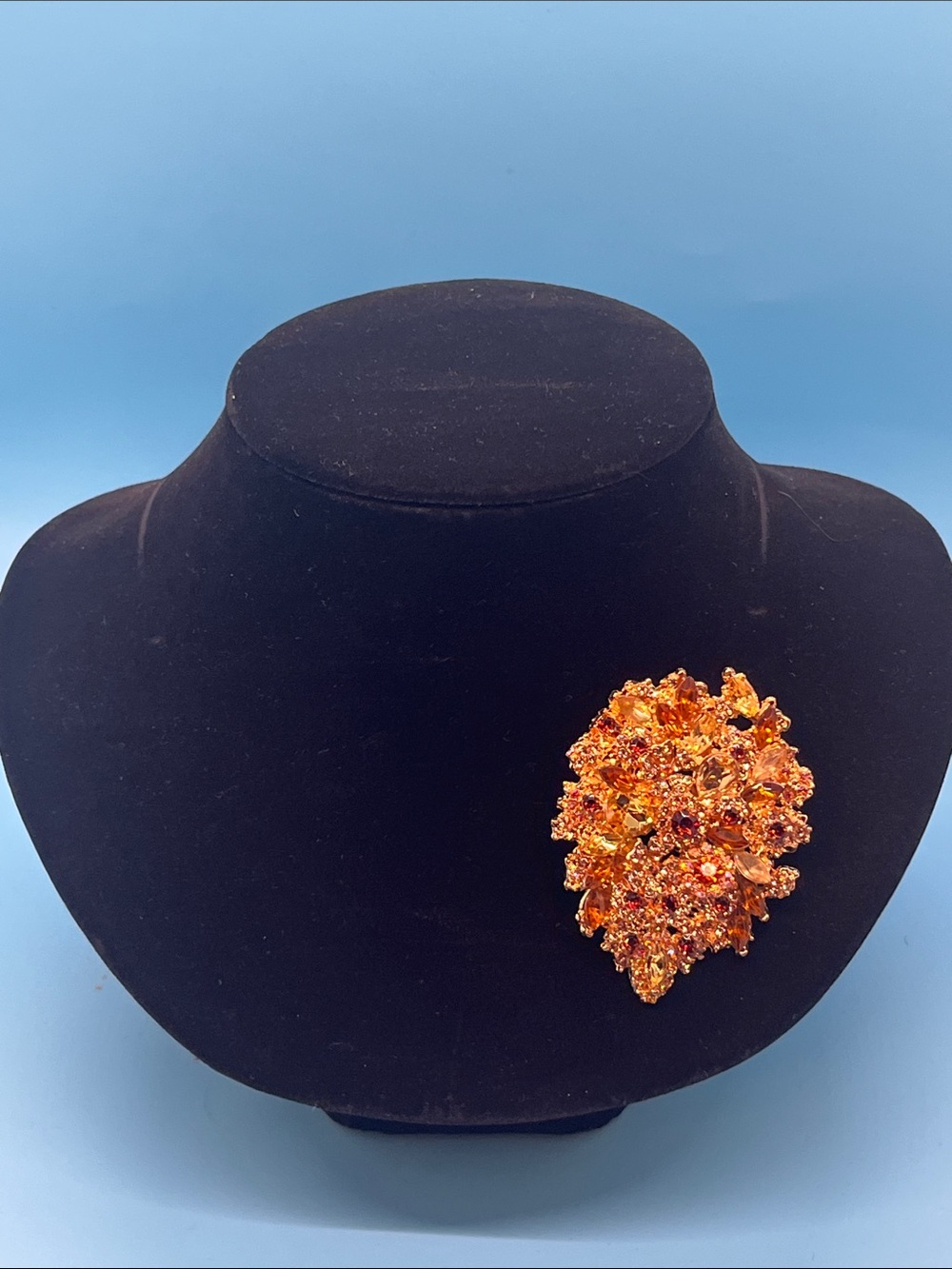 Sparkling Amber Crystal Cluster Brooch - Women Jewelry